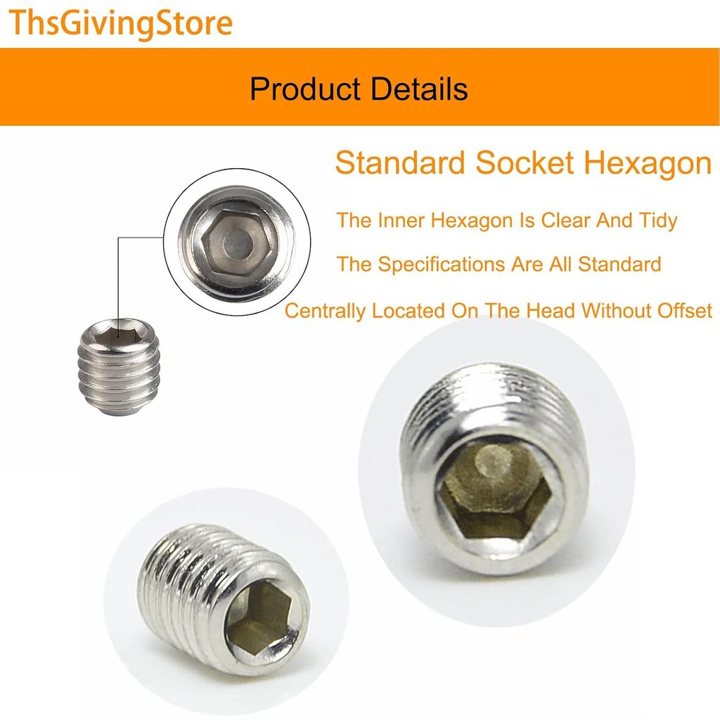 111 Stainless Steel Hex Socket Set Screw Kit 111PCS Flat Point Grub Screws M1 To M11 Box Set with Tray