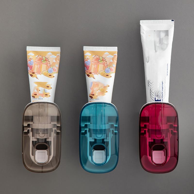 Automatic Toothpaste Squeezer Transparent Wall Mount Toothpaste Dispenser Waterproof Toothpaste Holder Rack Bathroom Accessories