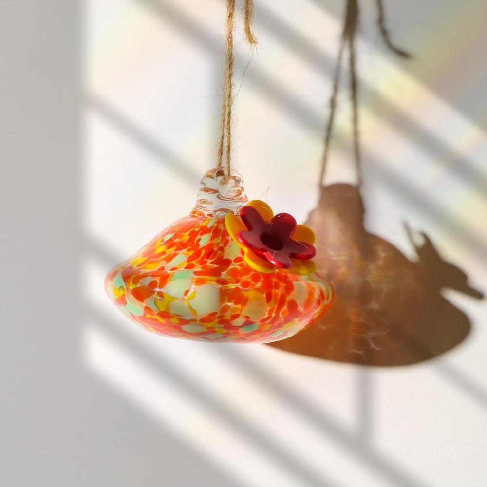 Droplet Shaped Bird Feeder Glass Ball Water Container Easy To Clean Hummingbird Feeder For Window