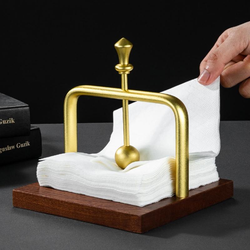 1pc Wooden Napkin Holder Cafe Western Restaurant Tissue Rack Vertical Paper Stand Elegant Design Dining Table Sturdy Decoration