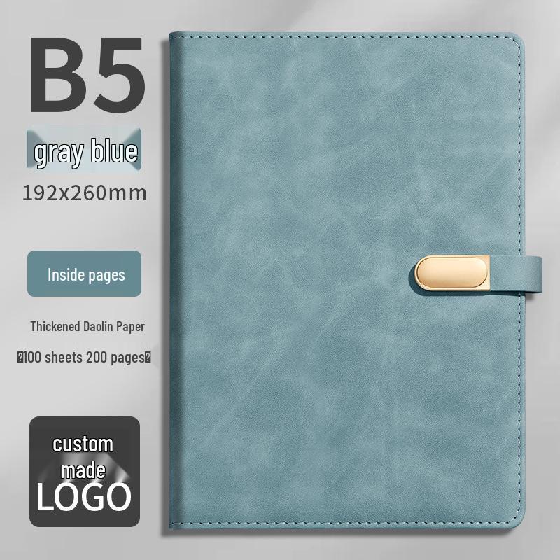 Custom Business Notebook with Metal Buckle and Pen Holder - Personalizable Logo Souvenir