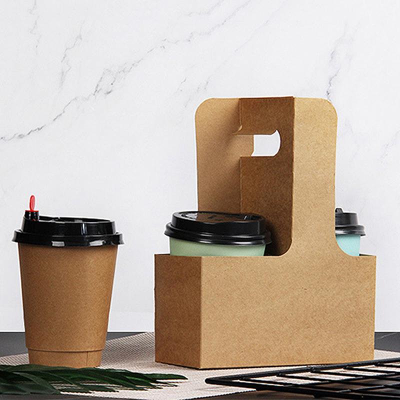 10 db Hordozható Virágos Ajándéktáska Kraft Papír Tartó Kávé Virág Torta Desszert Csomagoló Doboz Fotó Köszönetajándék Italhordozó Fogantyúval