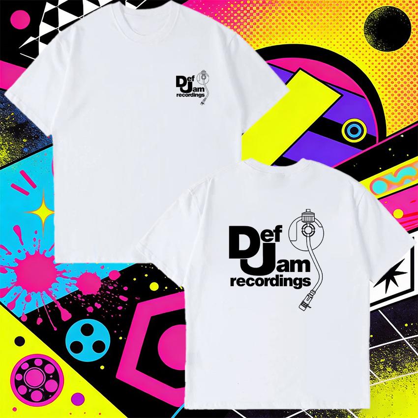 Heißer Verkauf Sommer Harajuku Streetwear Def Jam Recordings Grafik Kurzarm T-Shirt 100% Baumwolle Unisex Unisex Lässig Vintage T-Shirt