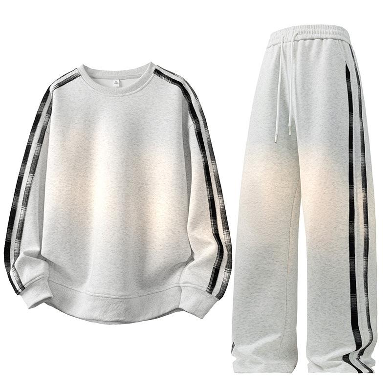 Men's Loose-Fit Cotton Loungewear Set For And 2025 New Style Casual Long-Sleeve Top And Long Pants Pajama Set