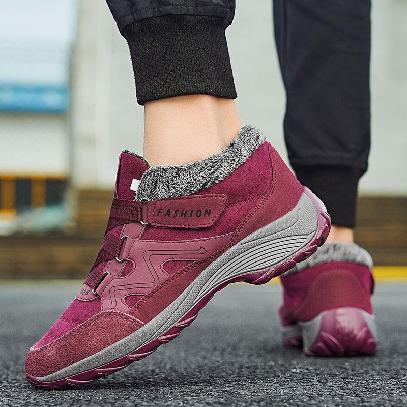 Fashion Casual Fleece Boots for Women Autumn Winter Warm Soft Comfy Lace-up Outdoor Sports Boots