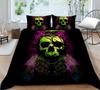 3D Black Skull Head Pattern Bedding Single Double Bed Full Size Special Skull Head Print Pillowcase and Quilt Cover 2 or 3 Comfortable Home Decoration