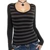 Y2K Striped Long-sleeved Sweater Women's T-shirt Women's 2025 Autumn