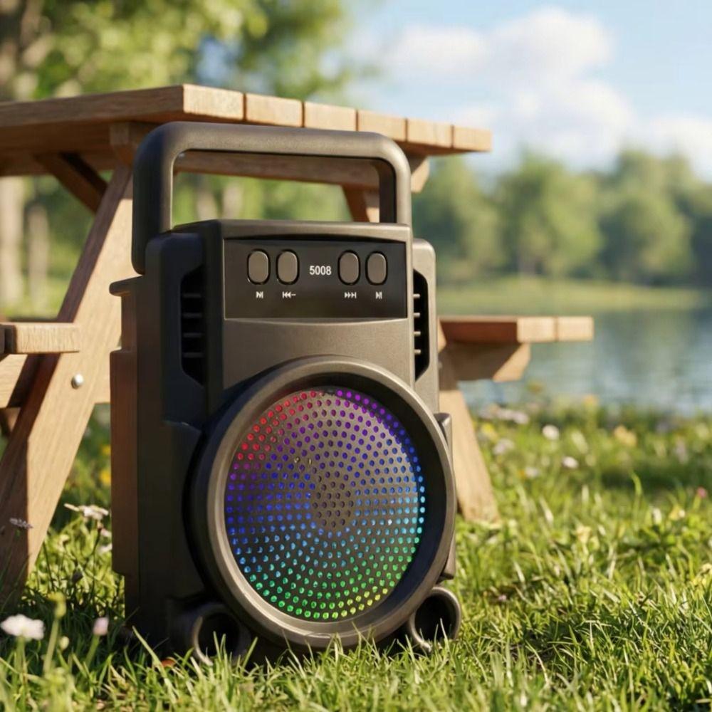 360° Light Karaoke Speaker TWS Function Party Speaker Portable Bluetooth Speaker Camping Use