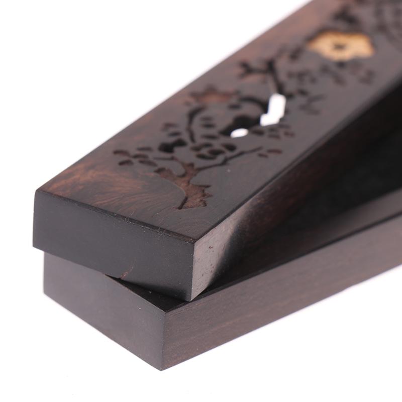 Creative Handmade Hollow Sandalwood Lying Box Wood Joss Stick Incense Holder