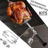 BBQ Rotisserie Fork Set Stainless Steel Counter Weight Bushing Kit Fits Hex Square Spit Rod Grill Replacement Outdoor Roasting