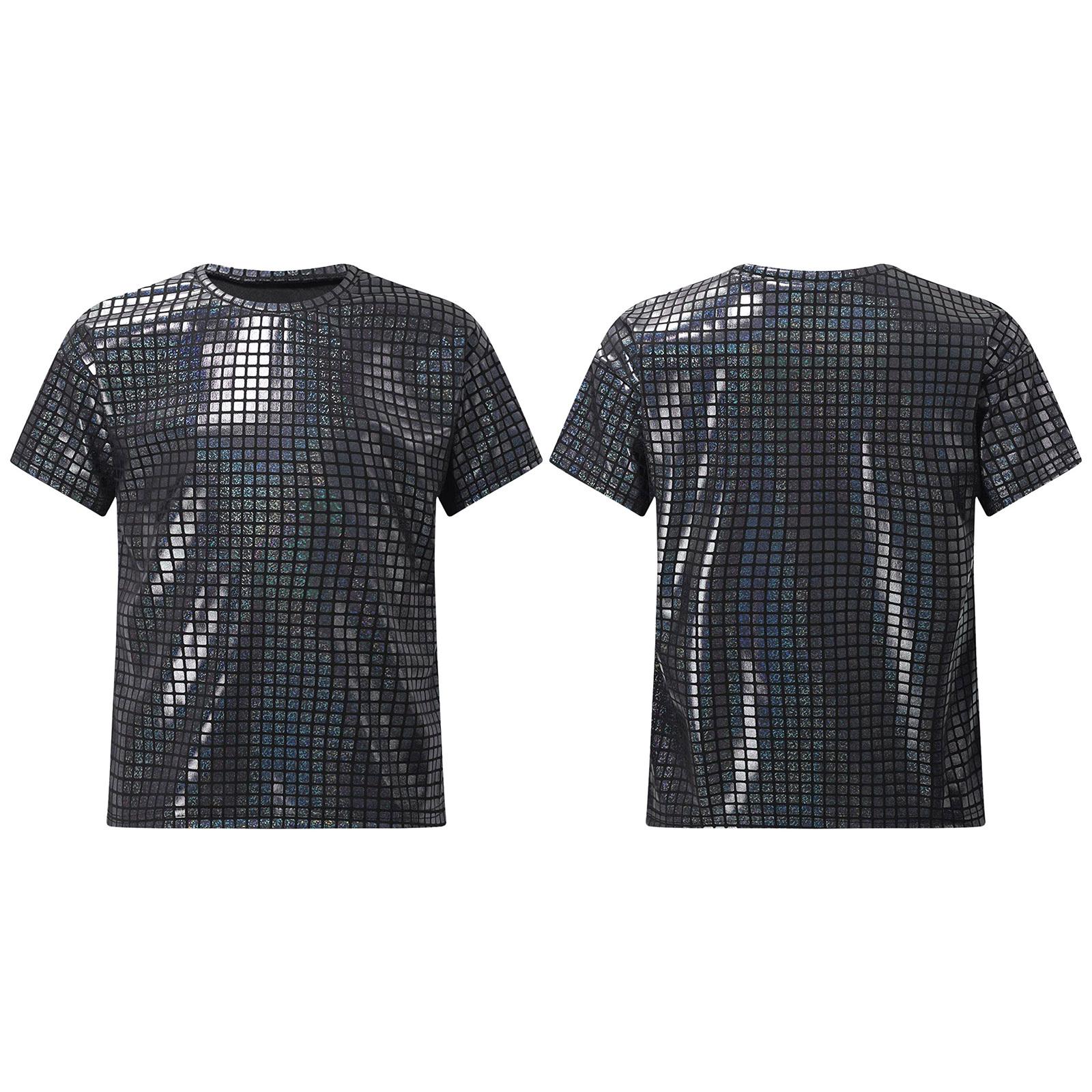 

Дитячі Дівчатка Хлопчики Джаз Хіп-Хоп Танцювальні Топи Металік Блискуча Клітинка Паєтки Футболка Топ Черлідинг Сценічний Виступ Вуличний Танцювальний Одяг 9-10 Years чорний