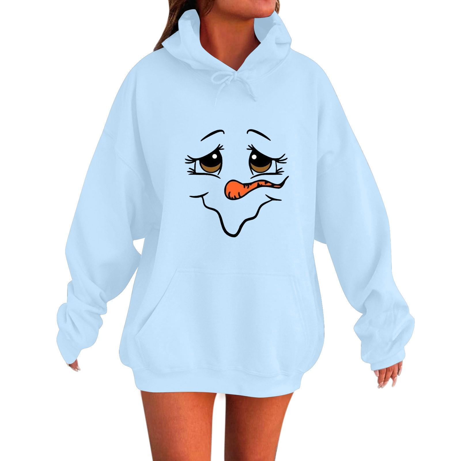 

Женская мода повседневная толстовка с капюшоном с длинным рукавом и круглым вырезом с карманами XL