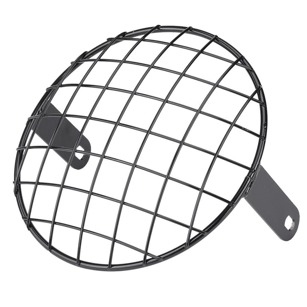 8" Headlight Grille, Motorcycle Headlight Mesh Grille Cover Side Mount Universal Lamp Protector