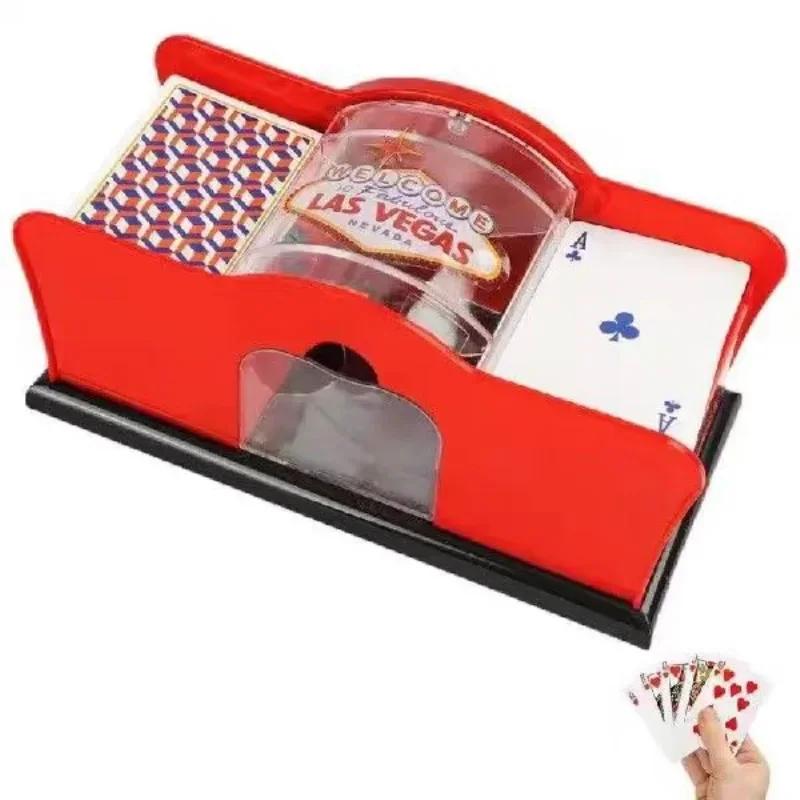 Poker Hand Shuffler 2 deck Rack Snadné a jednoduché ruční míchání pro kasino Rodinná dovolená Vánoční večírek Fair Zábava