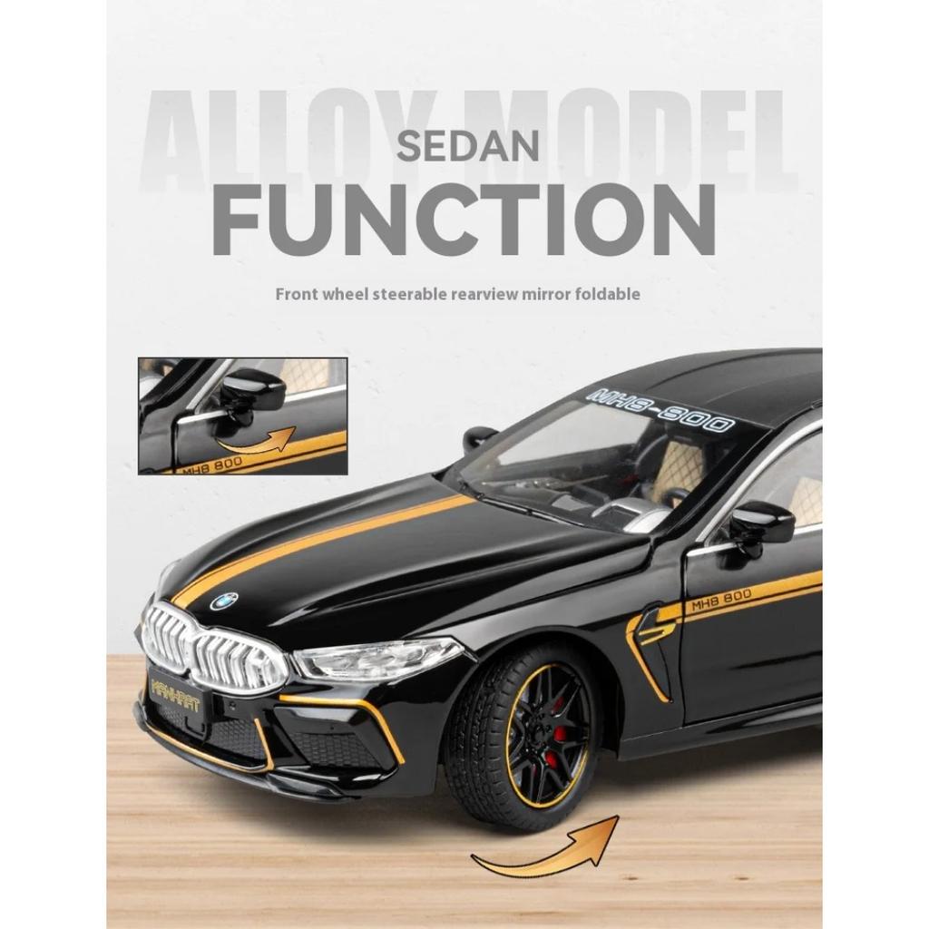 1/24 BMW M8 MANHART MH8 800 Supercar Alloy Metal Diecast Model Car Collect Hobby Bookshelf Computer Ornament Gift for Friend Box