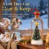 Glass Snow Decoration Recordable Christmas Message in A Bottle Voice Recording Holiday Keepsake with Exchange Gift Ideas Playback Cork Snowy