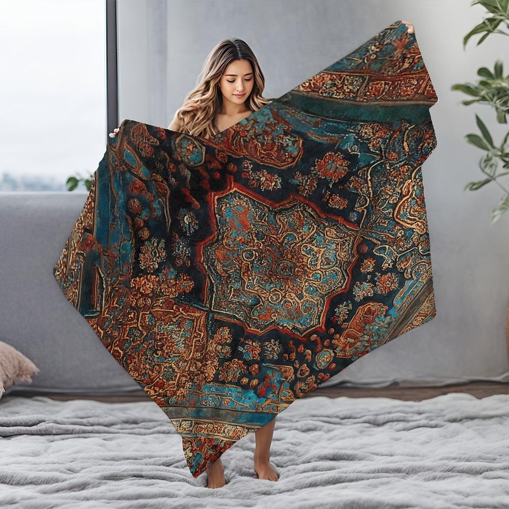 Bohemian Ethnic Pattern Velvet Throw Blanket Rug Decorative Sofa Bed Cushion Cover Home Decor