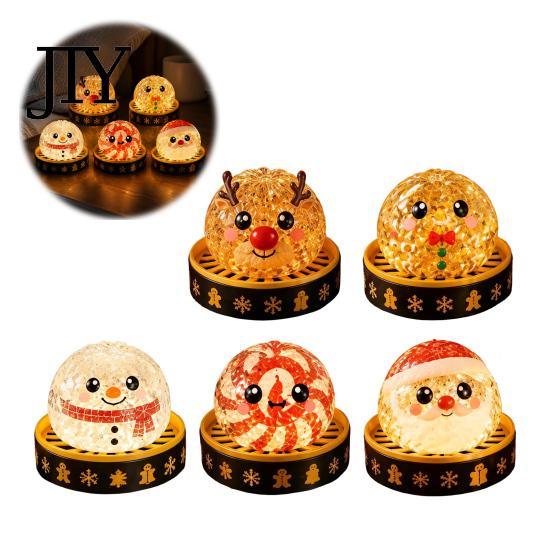 Slow Rebound Dumpling Toys 1/5Pcs Christmas Stress Relief Toy, LED Glowing Squeeze Toy with Steamer, Santa Snowman Reindeer Gingerbread Man