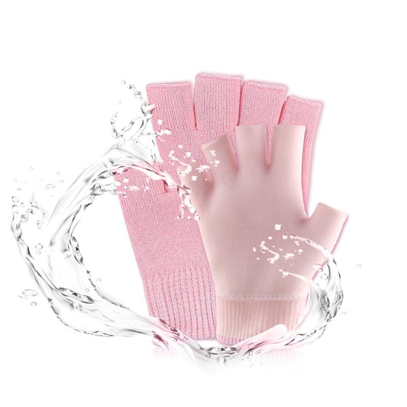 Reusable Cotton Gel Half-Finger Gloves For Deep Moisturizing Care Overnight Repair Treatment For Dry Cracked Hands Care Tool