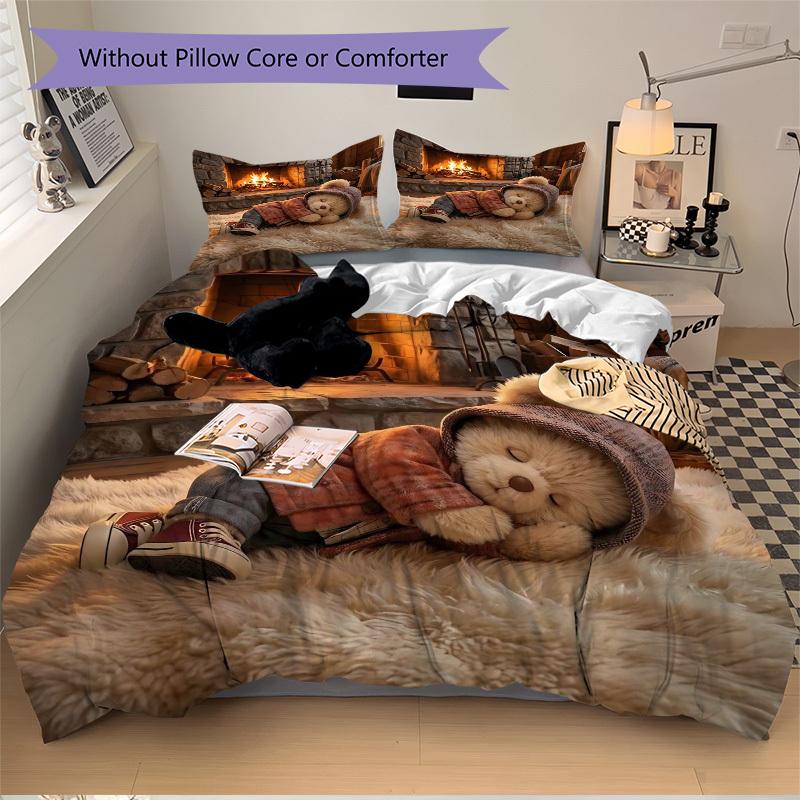 

3pcs Anime Cartoon Design Comforter Set with Hoodie and Jeans for Cozy Bedroom Decor - Includes One Quilt Cover and Two Pillowcases (No Core) - F 135x200cm