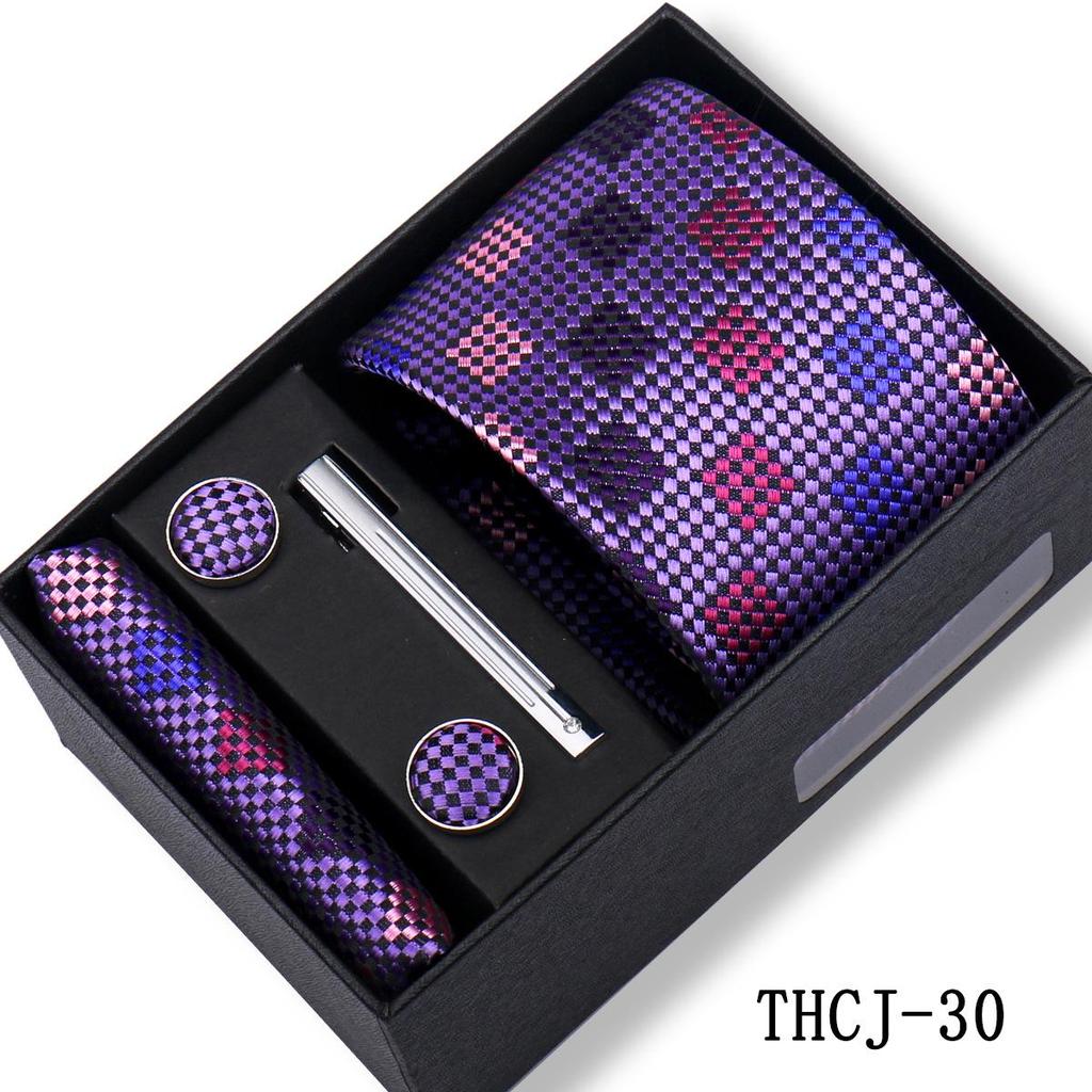 Men's 4-Piece Tie Gift Set for Business, Wedding, and Formal Wear.