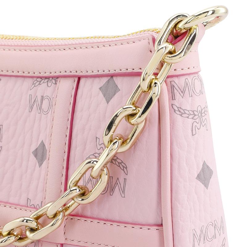MCM Delmy Visetos Shoulder Tote Bag Pink MWSBAER01QH001