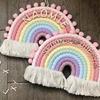 Makramee Regenbogen Wandbehang Baumwoll-Ornamente mit Quasten für Kinderzimmer