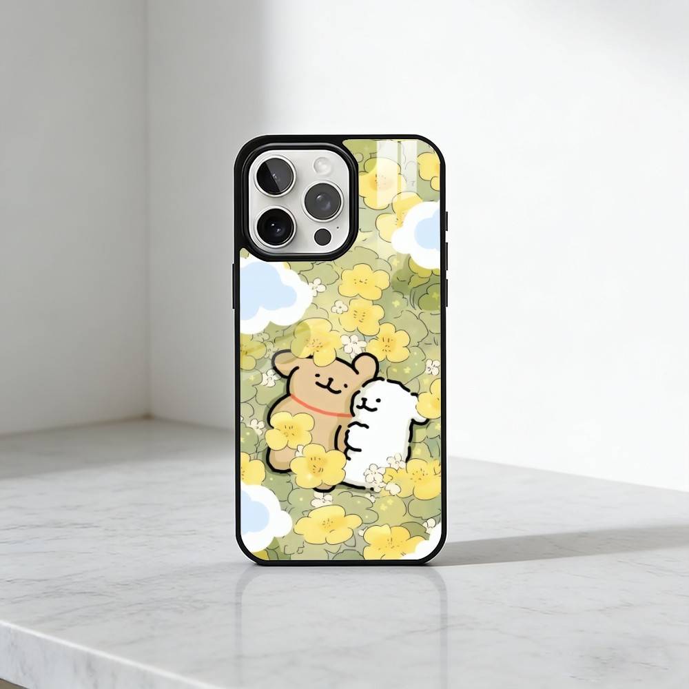Cute M-MalteseS Line Dog For Couple Phone Case For iPhone17,16,15,14,13 Plus,Pro Max Magnetic For Magsafe Wireless Charging