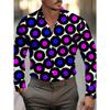 Herren Casual Hemd | Bequem & Vielseitig Digitaldruck Langarm | Gepunktetes Muster, Lebendige Farben, Trendig