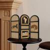 Mini Folding Screen Compact Room Dividers Panel Decorative Elegant Collectible Accents Crafts