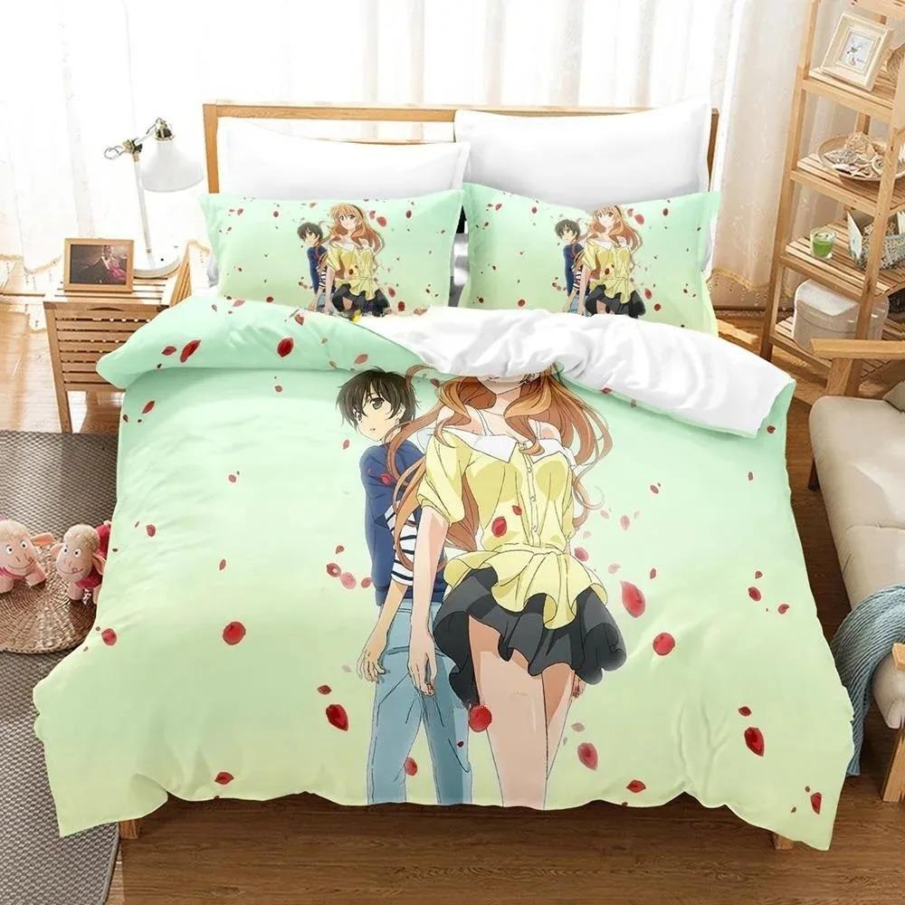 Girl's Bedding Set Anime G-Golden Time Duvet Cover Pillowcase Home Single/Double Bedroom Decor, Teen Adult Gift