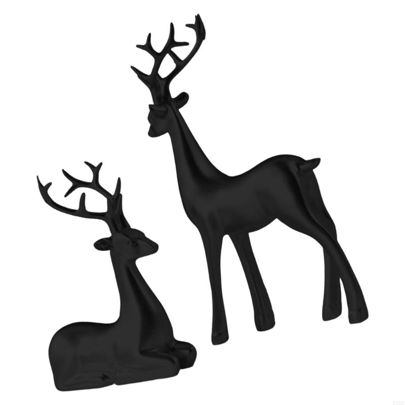 Miniature Reindeer Resin Decoration Holiday Themed Crafted Shelf Display Piece