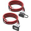 IZTOSS 2PCS 50A Anderson Connector 6 To 12 Gauge Battery Quick Connect/Disconnect Connector 3.28FT 8AWG Cable O-Ring Terminal With Bracket And