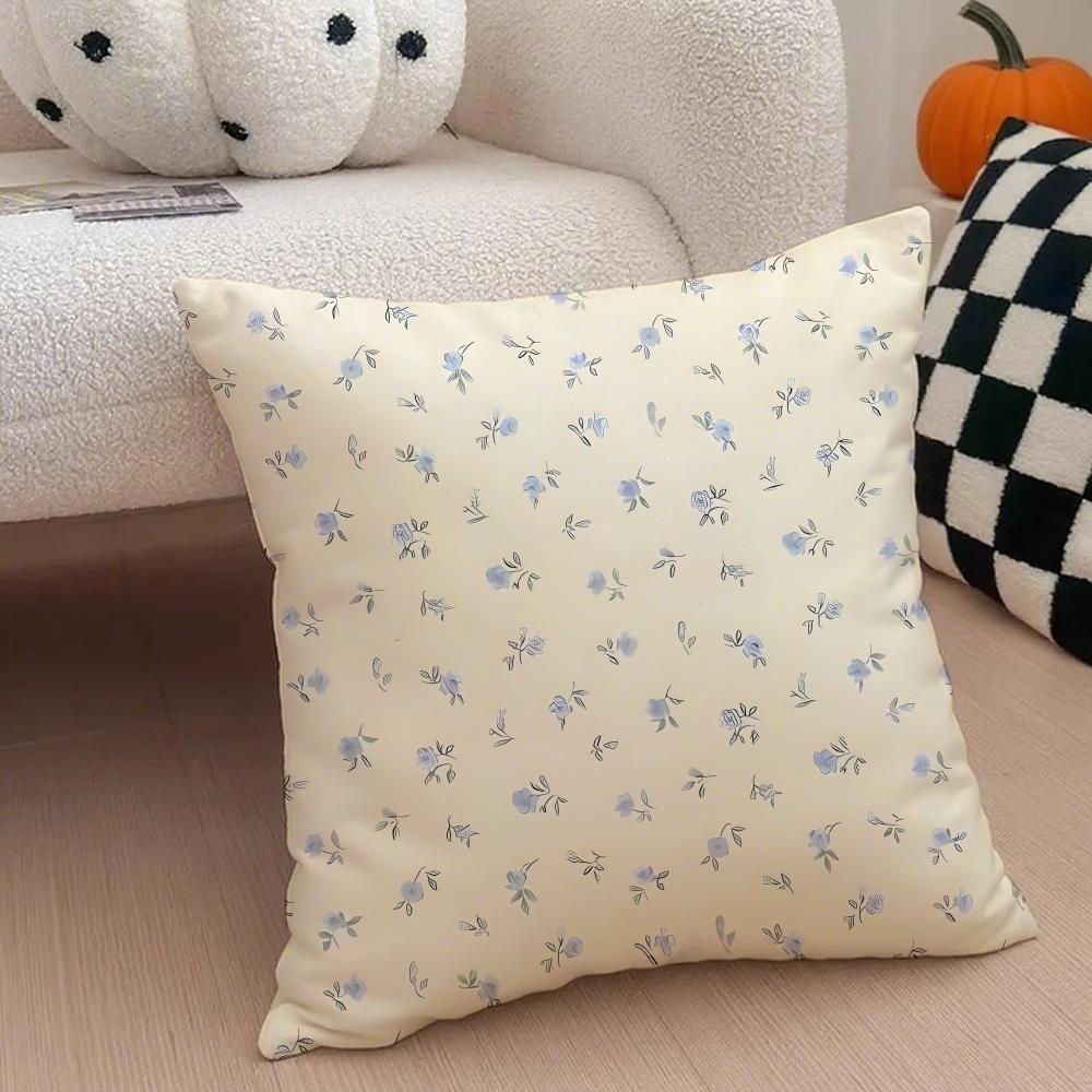 Tiny Vintage Floral Pillow Fresh Pastoral Cushion Cover Throw Pillow Cover Hidden Button Durable Polyester Chair Cushion