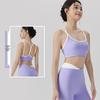 Damen Color-Block Yoga-Set: Patchwork Sport-BH, Antibakterielle V-Ausschnitt High-Waist Bauchkontrollhose