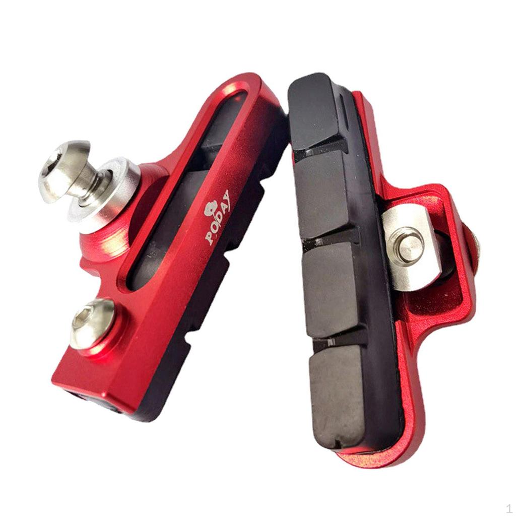 2 Pieces Lightweight Brake Pads, Type, 55mm Fit, Durable Rubber Metal for Cycling, Parts,