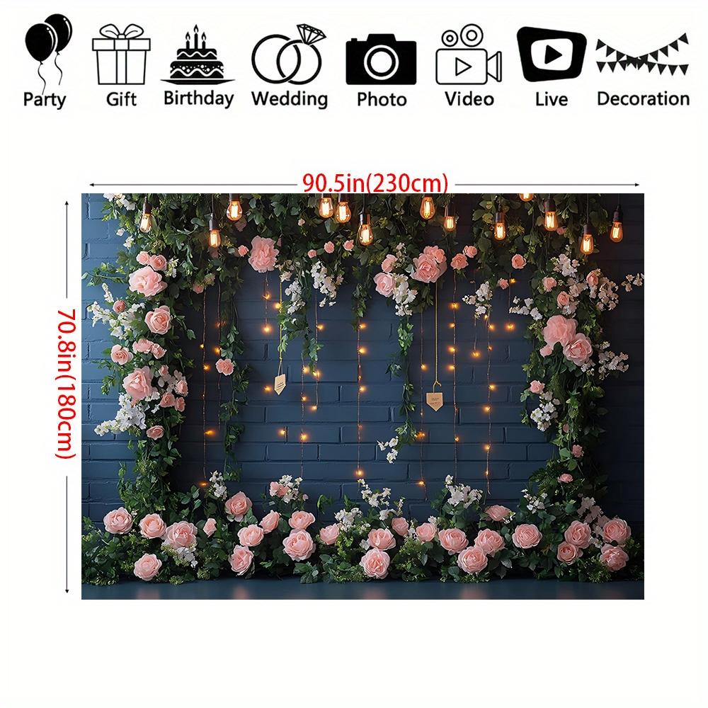 1pc Flower Wedding Photography Background Cloth Multi-size Suitable for Weddings Birthday Parties Graduation Season