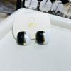 Vintage Wine Red White Mix Color Enamel Metal Geometry Square Stud Earrings for Women Girls Party Jewelry Gift