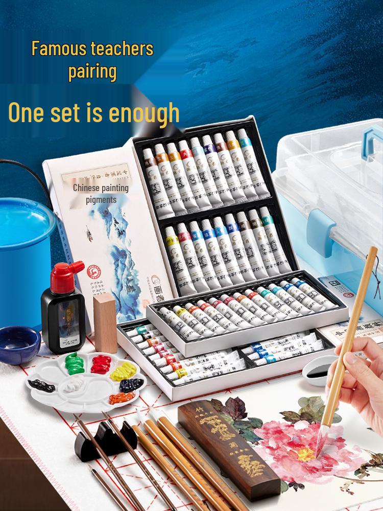 12/24 Color Chinese Ink Painting Set for Beginner and Elementary Art Students