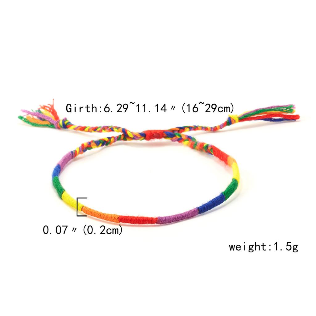 Fashion Rainbow Bracelets For Women Girls Boy Ladies Rainbow Love Pride Woven Wristband Bracelet Couple Friendship Party Jewelry