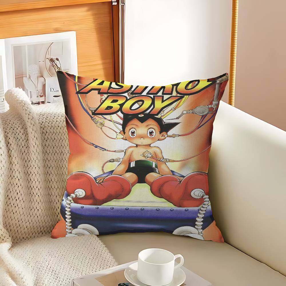 Vintage A-Astro Boy Pillow Covers Cartoon Sofa Decorative Home Double-Sided Printing Short Plush Cute Cushion Cover