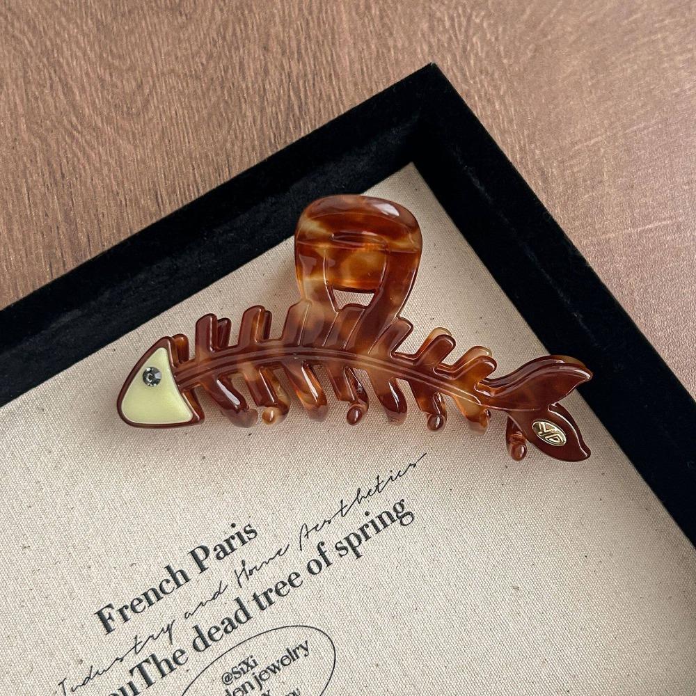 Hairpin Fish Bone Shaped Hair Claw Acetic Acid Acetate Shark Clip Cute Animals Hair Clip  Headwear