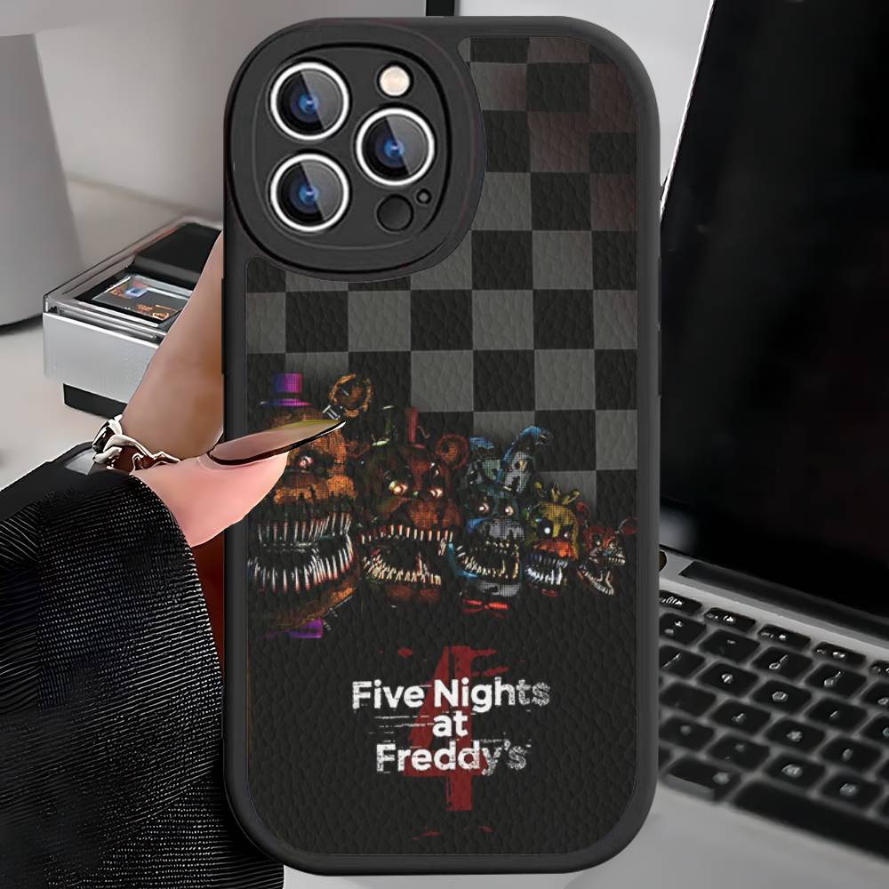 F-FNAF Five-nights-At-Freddys Leather Phone Case for iPhone 15 14 13 Pro Max 12 11 16 Plus Phone Cover