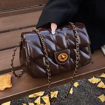 Autumn and Winter High-end Retro Diamond Chain Bag Women's New Xiaoxiang Shoulder Crossbody Small Square Bag