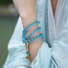 Trendy Golden Color Glass Bracelet Oval Beads Sustainable Option Everyday Accessory Glass Wrist Chain