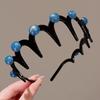 Pearl Wave Toothed Headband For Women Girls Fashion Solid Color Non-Slip Hair Comb Zigzag Band Notched Headband Hair Accessories