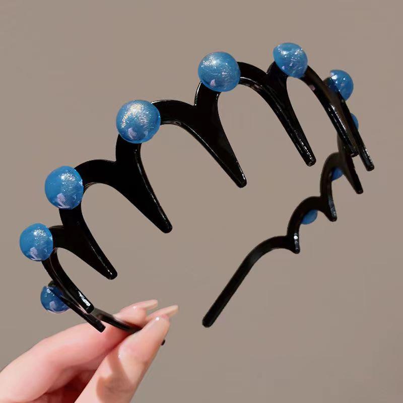 Pearl Wave Toothed Headband For Women Girls Fashion Solid Color Non-Slip Hair Comb Zigzag Band Notched Headband Hair Accessories