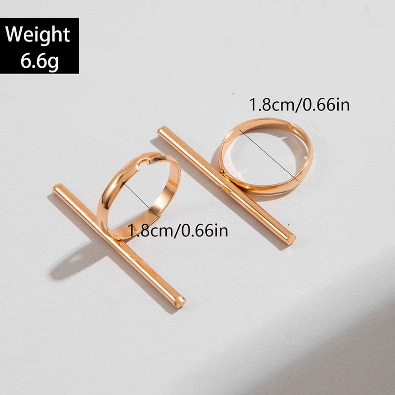 Simple Metal Geometric Line Open Rings for Women Punk Hip Hop Gold Color Irregular Adjustable Finger Rings Party Jewelry Gifts