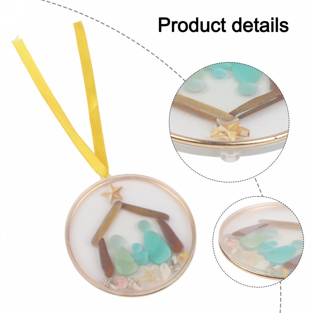 Coastal Nativity Ornament Jesus Birth Ornament Golden Star Accent