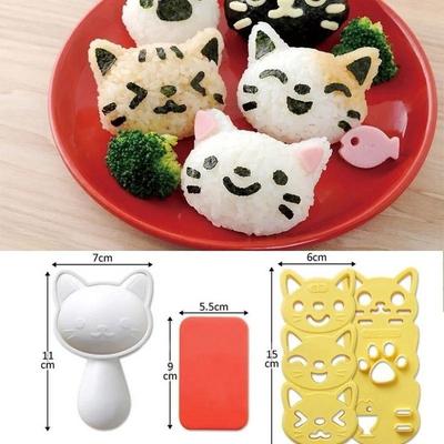 1 Sada Roztomilá Usmívající se Kočka Forma na Sushi Rýži Dekor Kráječ Sendvič DIY Nástroj Japonská Rýžová Koule Vánoční Strom Halloween Dýňové Formičky